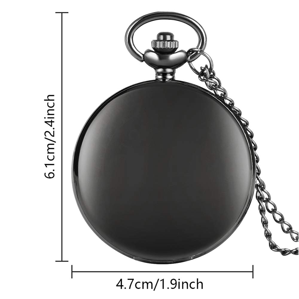 Set of 2 Classic Pocket Watch with Chain for Men and Women