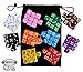 Vivorr Premium Dice Set of 100 Pieces, 10 Colors, 10 of Each Color, 16mm, D6, c/w Velvet Carry Bag/Pouch, Perfect for: Tenzi, Farkle, Yahtzee, Bunco, Board Games, Casino or Teaching Math. Ideal Gift