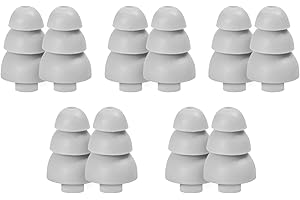 Etymotic 3-Flange Silicone Eartips, Gray - 10 Pack - Large Fit