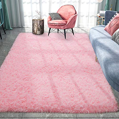 Pacapet-Fluffy-Area-Rugs-Pink-Shag-Rug-for-Girls-Bedroom-Plush-Furry-Rugs-for-Living-Room-Fuzzy-Carpet-for-Kids-Room-Nursery-Home-Decor-4-x-59-Feet