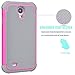 Tekcoo for Galaxy S4 Case, [Tmajor Series] [Pink/Grey] Shock Absorbing Hybrid Rubber Plastic Impact Defender Rugged Slim Hard Case Cover Shell for Samsung Galaxy S4 S IV I9500 GS4 All Carriers