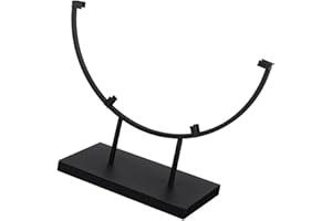 Metal Round Display Holder Stained Glass Art Base Fused Glass Stand for Circular Board Plates Platters and Photo Frame Deskto