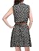 Allegra K Women's Valentine's Day Floral Printed Half Placket Knee Length Sleeveless Spring Belted Dress Medium Black-daisy