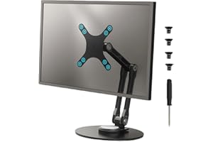 Portable VESA Monitor Stand for 15.6 Inch Monitors, Aluminum Portable Screen Mount for Desk with 360°Rotation Bases, Adjustab