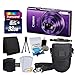 Canon PowerShot ELPH 360 HS Digital Camera (Purple) + Transcend 32GB Memory Card + Camera Case + USB Card Reader + LCD Screen Protectors + Memory Card Wallet + Cleaning Pen + Complete Accessory Bundle
