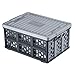 Finether Collapsible Storage Crates Container Basket with Detachable Waterproof Bag, 28 Liter, Grey