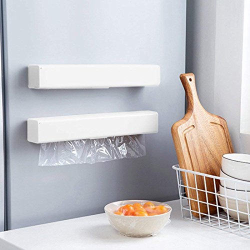 YOMYM Plastic Wrap Cutter Aluminum Foil and Food Film Dispenser with Magnetic Food Hanging Film Slicer - Fixed in The Refrigerator - Thumbnail 5