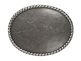 BELTISCOOL Western Plain Oval Hammered Vintage Belt Buckle Color: Antic Silver