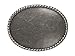 Western Plain Oval Hammered Vintage Belt Buckle, Antic Silver
