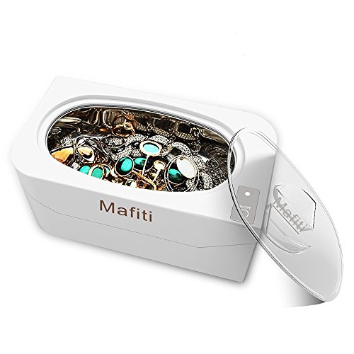 Ultrasonic Jewelry Cleaner Machine 400ml Small Household for Cleaning Eyeglasses, Rings, Dentures Necklaces Watches Coins Mini Portable White - Thumbnail 5