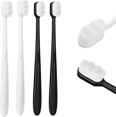 SHUXIA 4pcs Nano Toothbrush Set, Extra Soft, 20000 Bristles for Gums