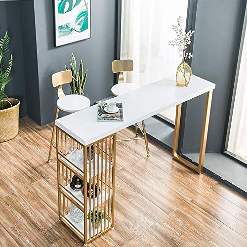 ODDINER Bartisch Küche, Theke, Tisch Bistrotisch Frühstück Esstisch Couchtisch mit 3-Tier Storage Rack Regale for… – Bild 5