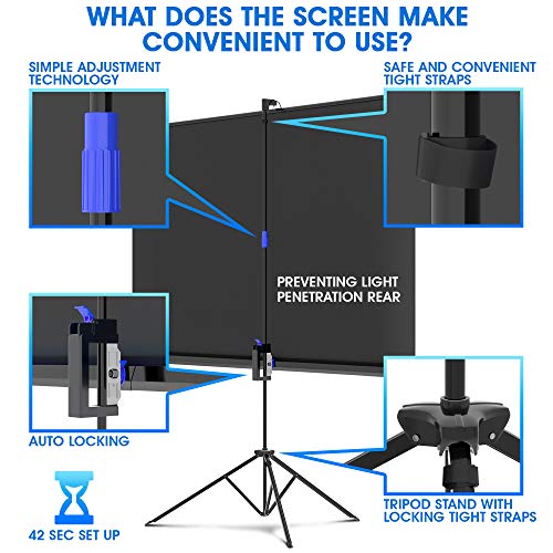 4 Projector+Screen+Stand+inch+Presentation