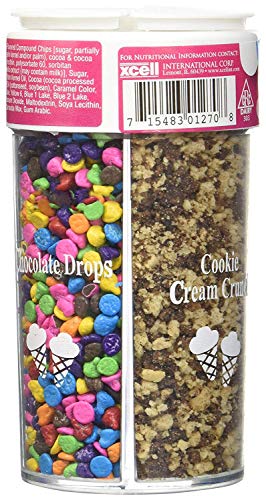 Dean Jacob's 4in1 Chocolate Accents ~ 4.68 oz 2 pack ► Chocolate Sprinkles ► Chocolate Drops ► Cookie Cream Crunch ► Dark Chocolate Crunch - delicious edible dessert decorations - Thumbnail 2
