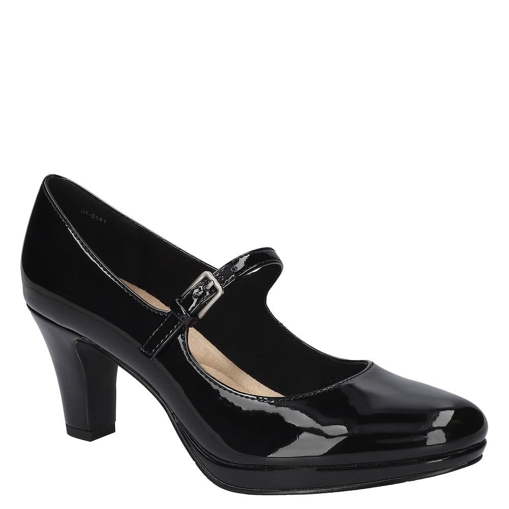 Easy Street Women’s Zest Pump, Black Patent, 9.5 Wide