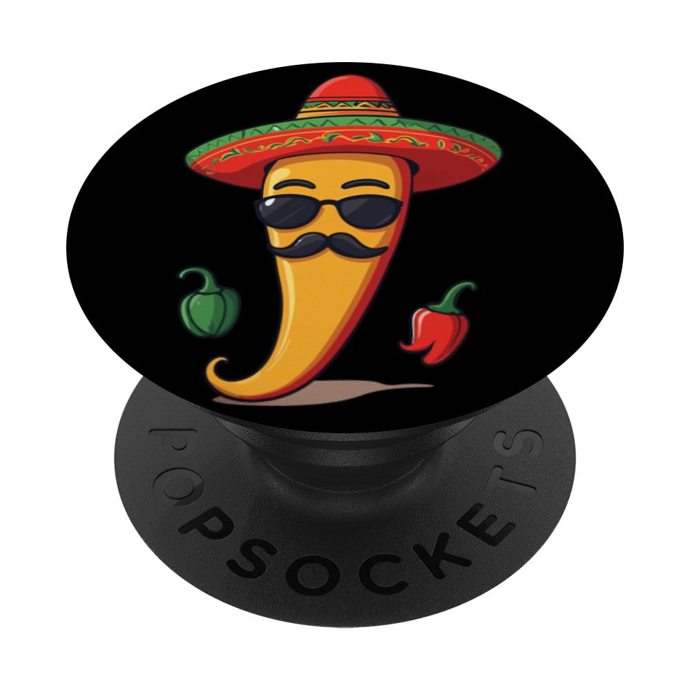 Hot Chilli Pepper Design with Mexican Flair PopSockets Swappable PopGrip