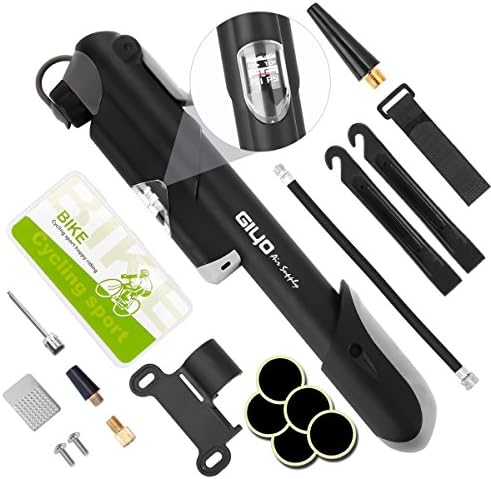 Sincerity Mini Bicycle Pump, Bicycle Tire Pump Glueless Puncture Repair Kit- 120 PSI Fast Air Pump Suitable for Presta & Schrader Valve All On & Off Road Tires & Sports Ball