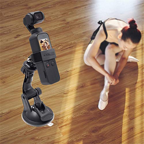 Onefa Vehicle Windshield Suction Cup Car Mount 1/4 Bracket Holder for DJI Osmo Pocket