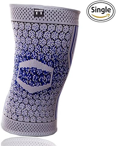 Single Compression Knee Sleeve Best Brace for Meniscus Tear, Arthritis, Quick Recovery, etc. Ideal for Running, CrossFit, Basketball and other Sports (Large)