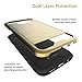 Slimtech TPU Slim Dual Layer Metallic Brush Back Plate Cushioned Case for Samsung Galaxy S7 Edge - Gold