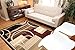 Generations Brand New Contemporary Reds Burgundy Modern Square and Circles Area Rug 5'2 x 7'3