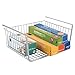 mDesign Under Shelf Hanging Wire Storage Basket for Kitchen Pantry - Silver