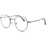 Pro Acme Round Metal Glasses Clear Vintage Eyewear | Non-Prescription Lenses,Stylish Accessory,Photo Prop,Comfortable for All-Day Wear ​