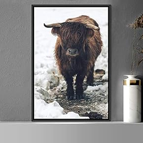 signwin Framed Canvas Wall Art Bison Animals Expressive...