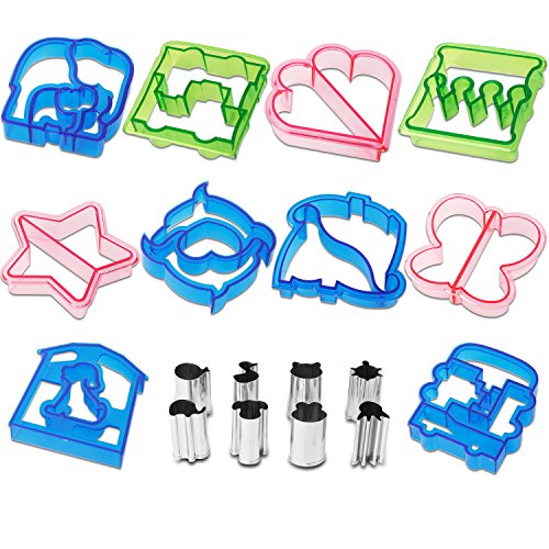 Netany 18pcs Sandwich Cutter / Crust Cutters / Bread Cutter Shapes - Come with 8 mini Vegetable Cutters