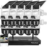 VeryFocal Solar Dual-Lens 10‑Pack Wireless Outdoor Security Camera System | 2.4/5GHz WiFi‑6, AI Tracking, 360&deg; PTZ, Color Night Vision, IP66 Weatherproof, 10CH 4K NVR, No Monthly Fee for Home Surveilla