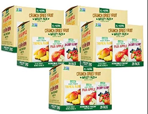 Sensible Foods Crunch Dried Fruit, 20 Count (5 Boxes)