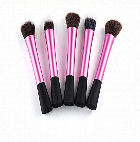 Aoohe Professional Cosmetic Brush Face Make Up Set Blusher Powder Foundation Tool Kit 5PCS (Pink)
