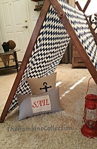 Children's Blue And White Chevron A-Frame Tent