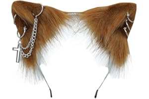 VIGVAN Cat Cosplay Ears Accessories Punk Gothic Cross Cat Ears Headbands Clips