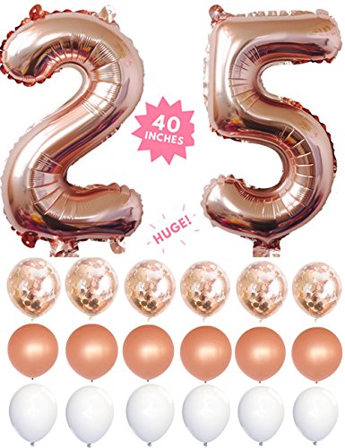 25 rose gold 40 inch huge giant number balloons foil my…