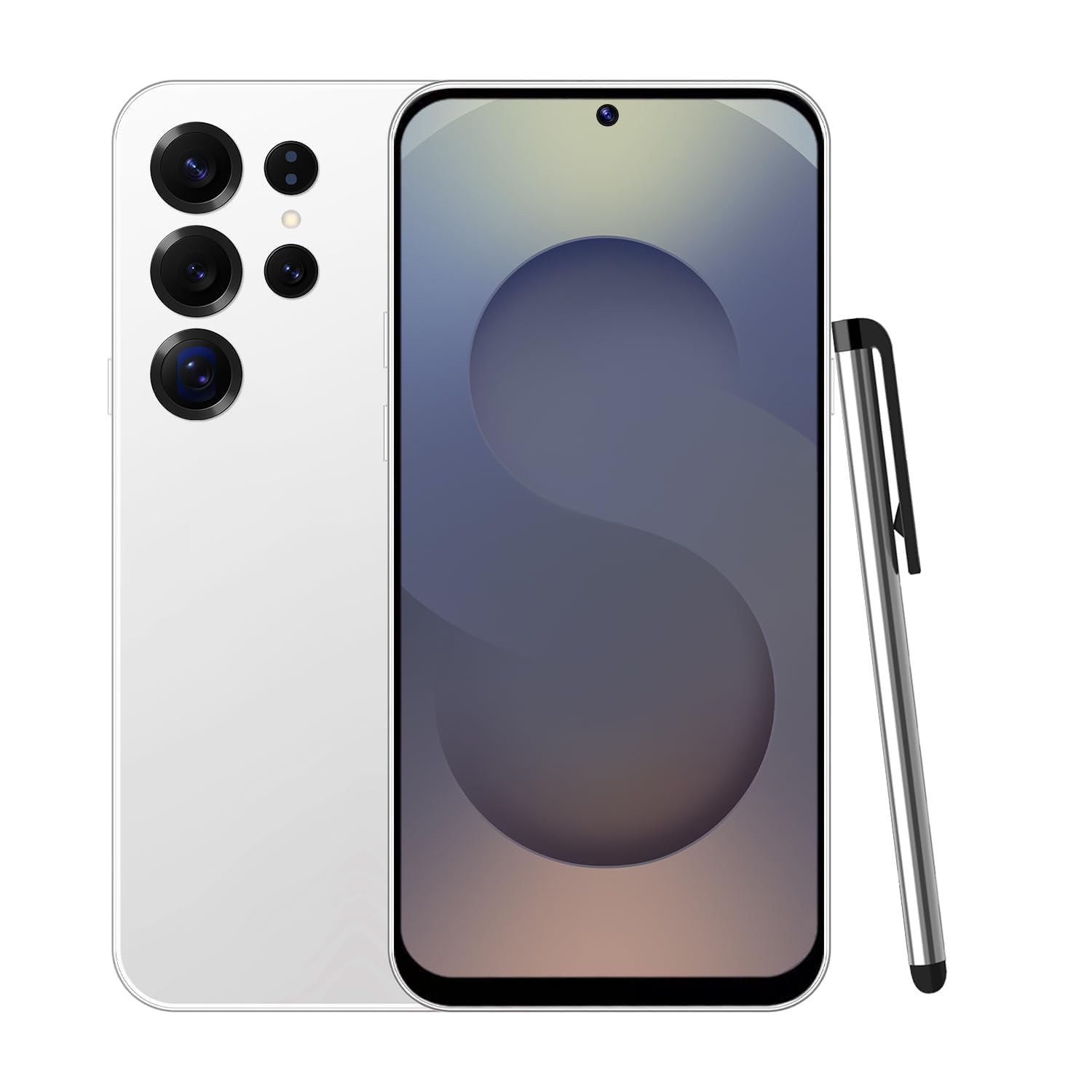 Photo 1 of **RECOMENDED FOR PARTS/ ISSUES FUNCTIONING *** CostMvp S25Ultra Unlocked Smartphone, Android 12.0 Mobile Phones 6.6'' HD+ Screen, 4GB RAM 32GB ROM/256GB SD, 4G Dual SIM Dual Camera, Face ID+WiFi+BT+FM+GPS+OTG (White)