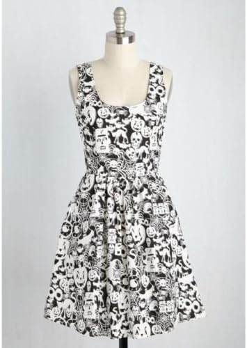 Folter Creatures of the Night Glow in the Dark Halloween Dress (4X, Black/White)