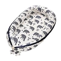 Borje Baby Lounger, Portable Super Soft Organic Cotton and Breathable Newborn Lounger, Perfect for Co-Sleeping (Bear)