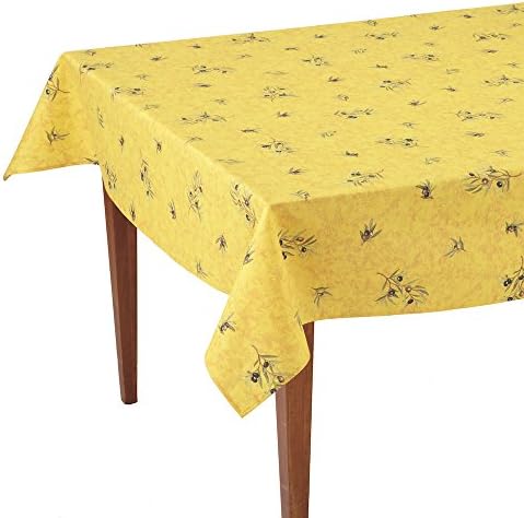Clos des Oliviers Safran All Over Rectangular French Tablecloth, Coated Cotton, 61 x 98 (6-8 people)