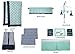 Bacati Noah Tribal 10 Piece Nursery-in-a-Bag Cotton Percale Unisex Crib Bedding Set, Mint/Navy