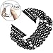 fastgo Compatible With Apple Watch Bands 38mm 40mm 41mm Women, Elastic Pearl Beaded Bracelet Replacement Strap Women for IWatch SE& Series 9 Ultra 8/7/ 6/5/4/3/2/1(Black - 38/40/41mm)