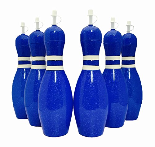 Large Bowling Pin Water Bottles Blue - 6 Pack - Thumbnail 3
