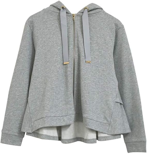 Amazon アクアガレージ Aquagarage バックフリルパーカー レディース 春 秋 長袖 ジップアップパーカー トレーナー パーカー 通販