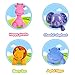iPlay, iLearn Infant Baby Push Toys, Educational Animals Toy Set(Hippo, Lion, Elephant And Giraffe), Learning Rattles Play Set Gift for Age 1, 2, 3, 4 Year Old Kids, Boys, Girls, Toddler