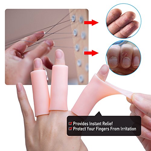 Sumifun Finger Sleeves Protectors, Gel Finger Cots, Sporting Style Silicone Thumb Finger Caps Covers Gloved Protection for Trigger Finger, Hand Eczema, Finger Cracking