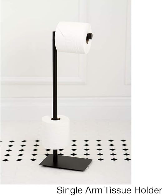 Amazon Com Stylish Single Arm Oiled Bronze Toilet Paper Holder Free Standing Bathroom Pedestal Stand Rubbed Finish Metal Home Kitchen
