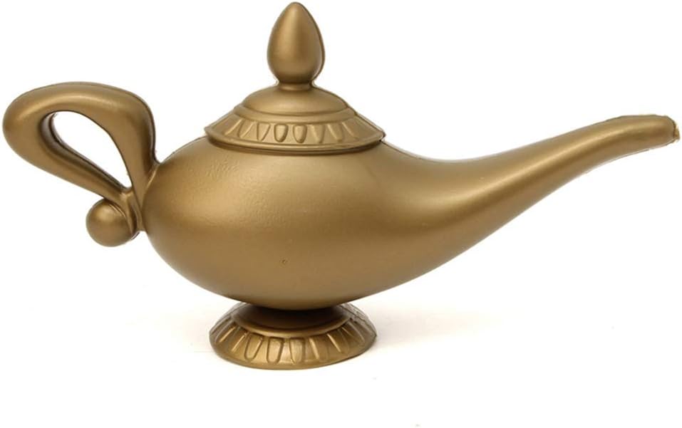 Famyfamy Novelty Genie Lamp, Plastic Cosplay Magic Panto Arabian for Aladdin Genie Lamp Prop For Party Children Home Decorations