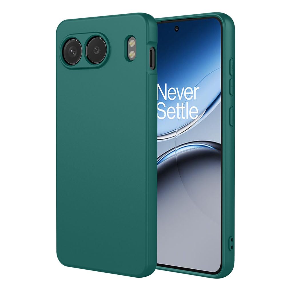 SEAHAI Case for OnePlus Nord 4 5G, Ultra Thin Silky-Soft Touch Soft Liquid Silicone Phone Cover with Shockproof Airbag Design, Premium TPU Bumper Fashion Case - Dark Green