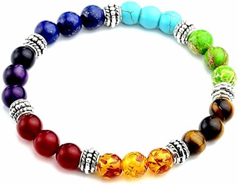 7 Chakra Semi Precious Stone Bracelet Chakra Ctystal Healing Balancing Reiki Yoga Jewelry Bracelet