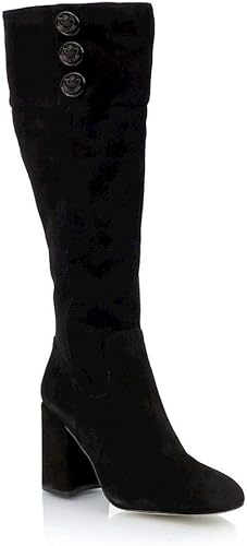 bota camurça cano alto salto grosso